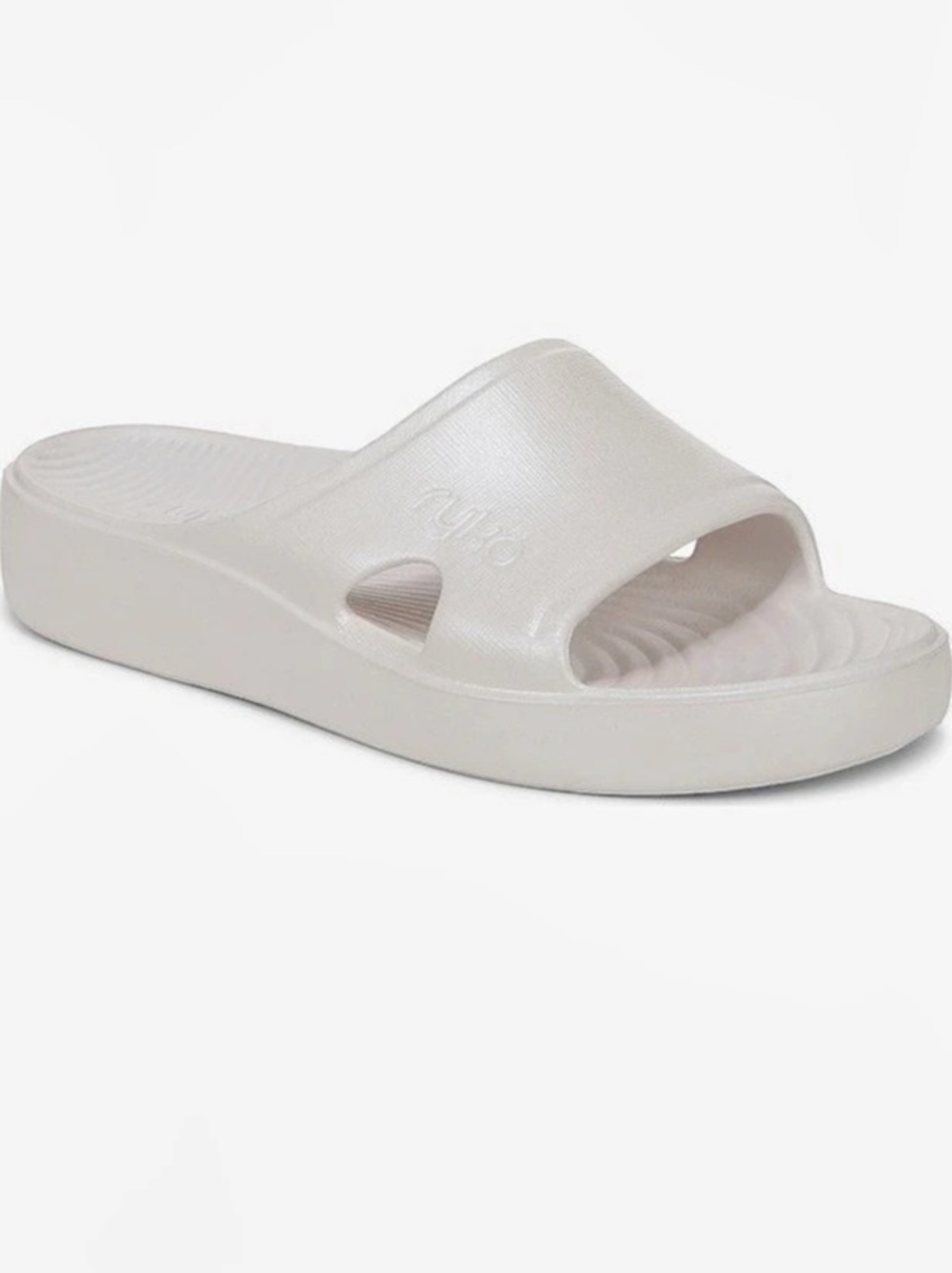 Ryka Soothe Women's Slide Sandals White Pearl Sz 11 New